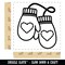 Cozy Mittens with Hearts Winter Square Rubber Stamp for Stamping Crafting